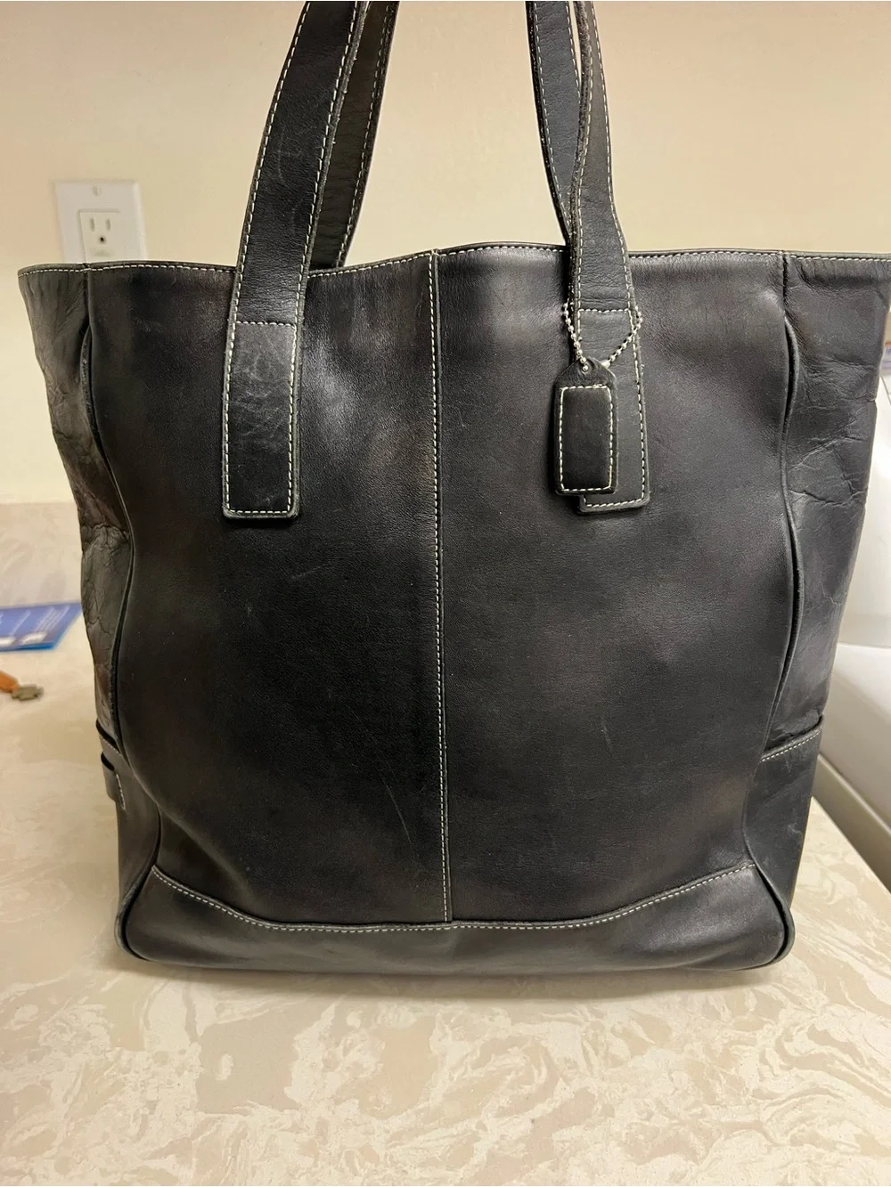 Vintage Coach Hampton Zip Top Tote Bag Style # 7788
